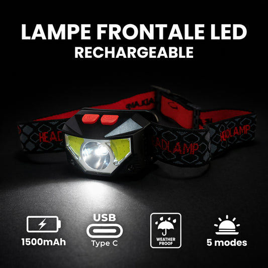 Lampe Frontale LED - Rechargeable