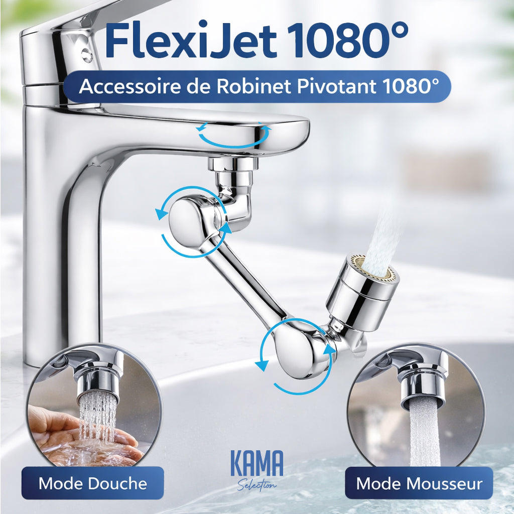 FlexiJet 1080° - Accessoire de robinet rotatif